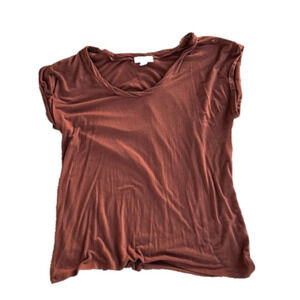 Treasure & Bond Relaxed Fit Short Sleeve Tee Twist Detail Women Crewneck Top  M